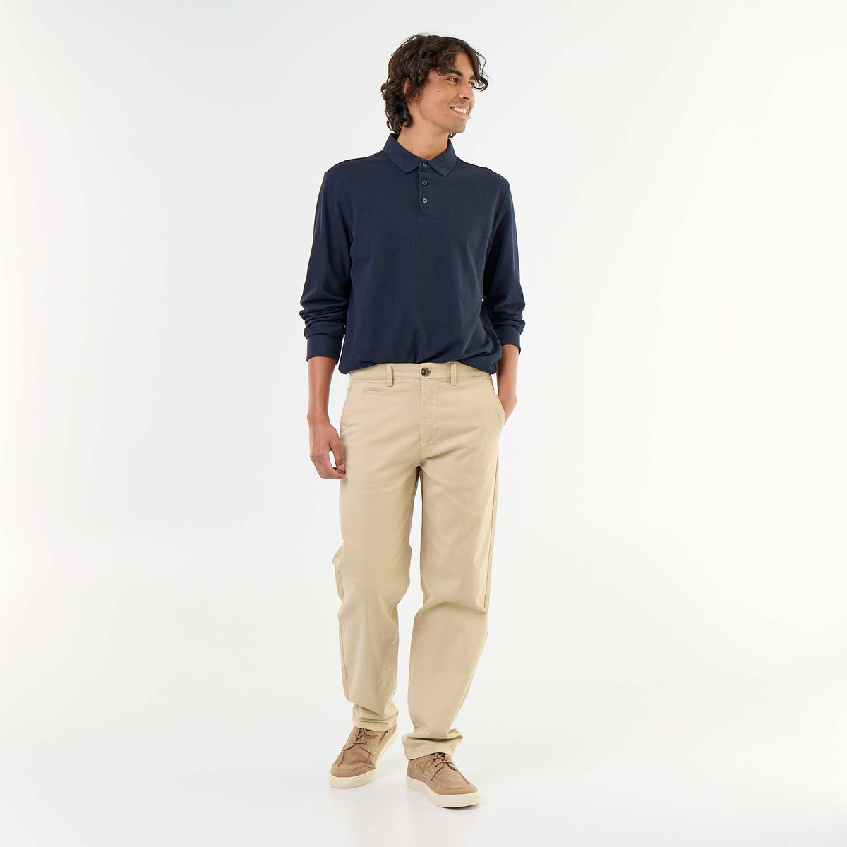 Chino uni taille standard BEIGE