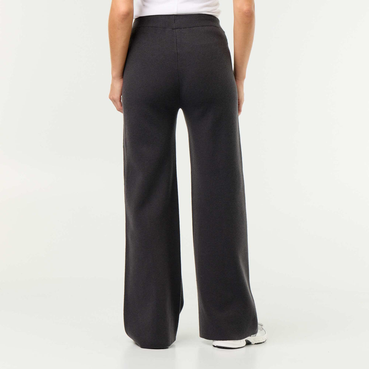 Pantalon large en maille tricot NOIR
