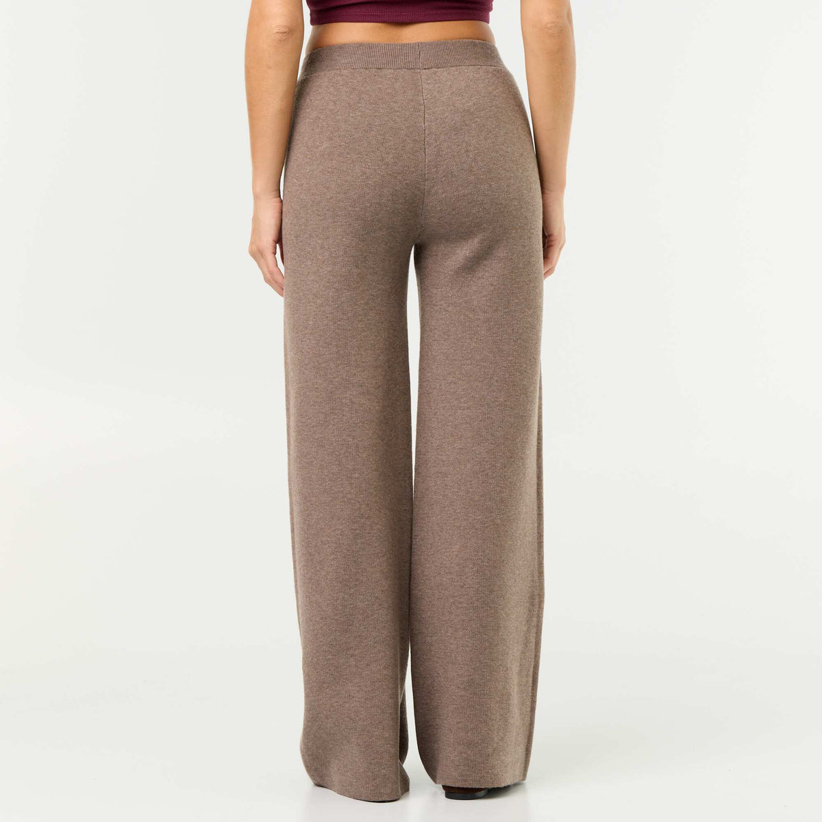 Pantalon large en maille tricot BEIGE