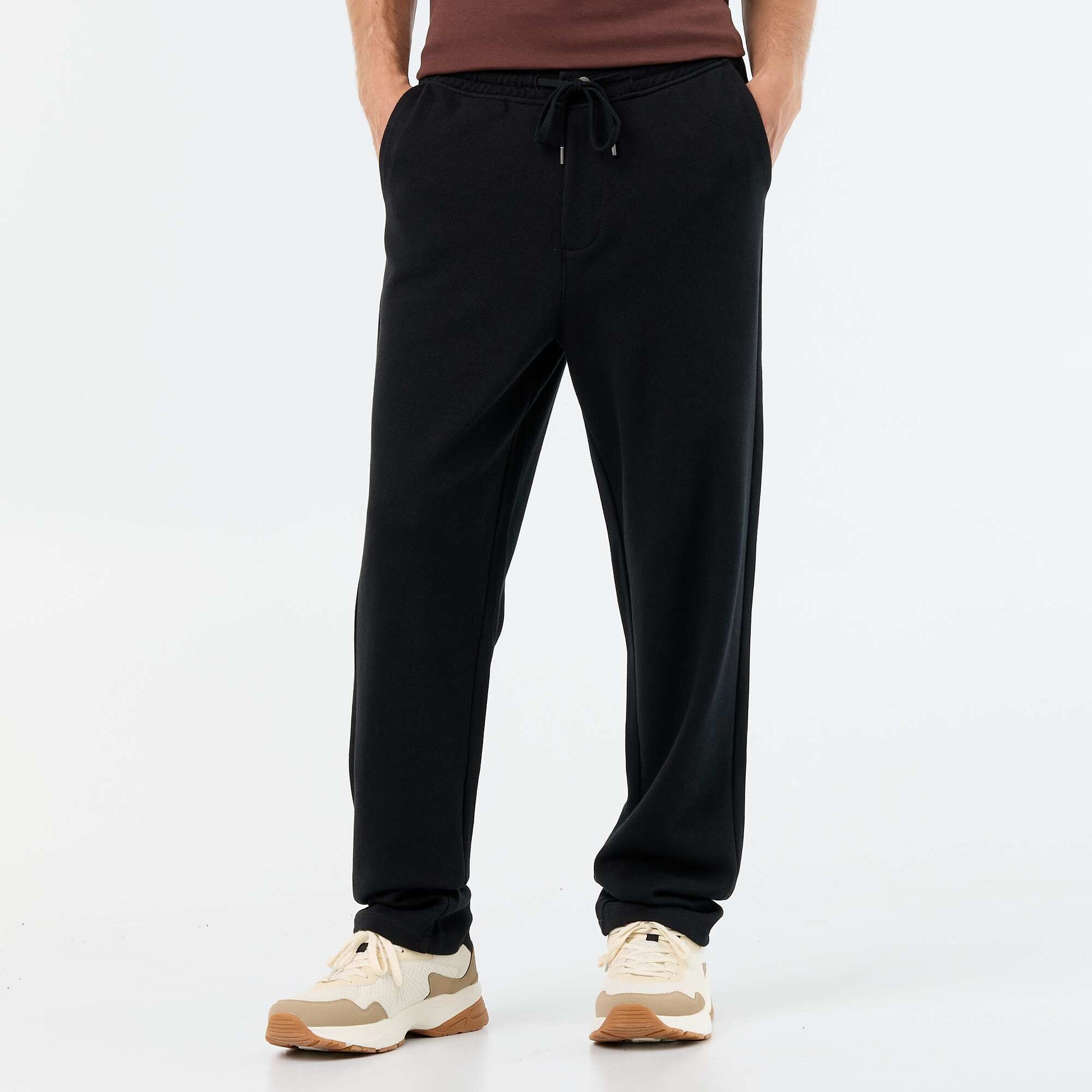 Jogging en maille piquée NOIR