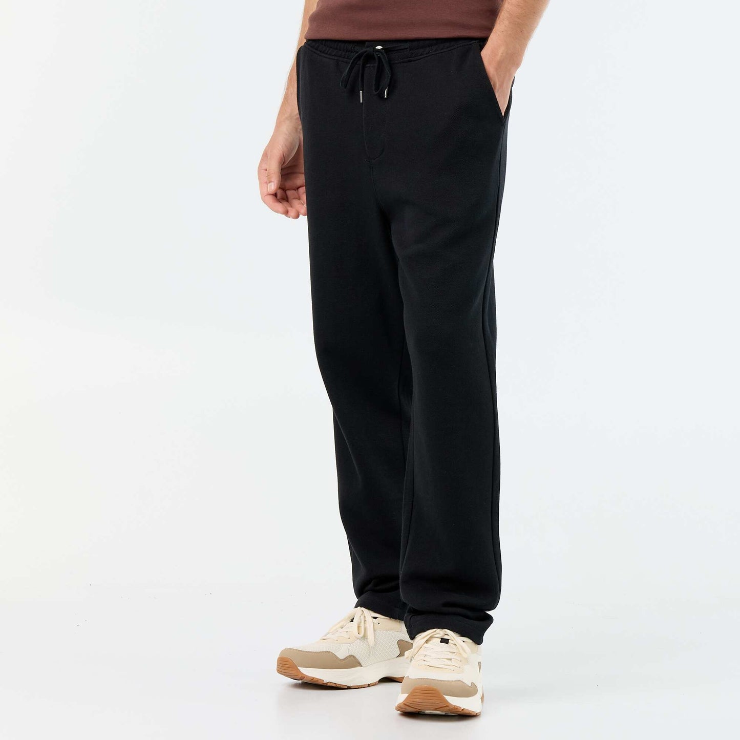 Jogging en maille piquée NOIR