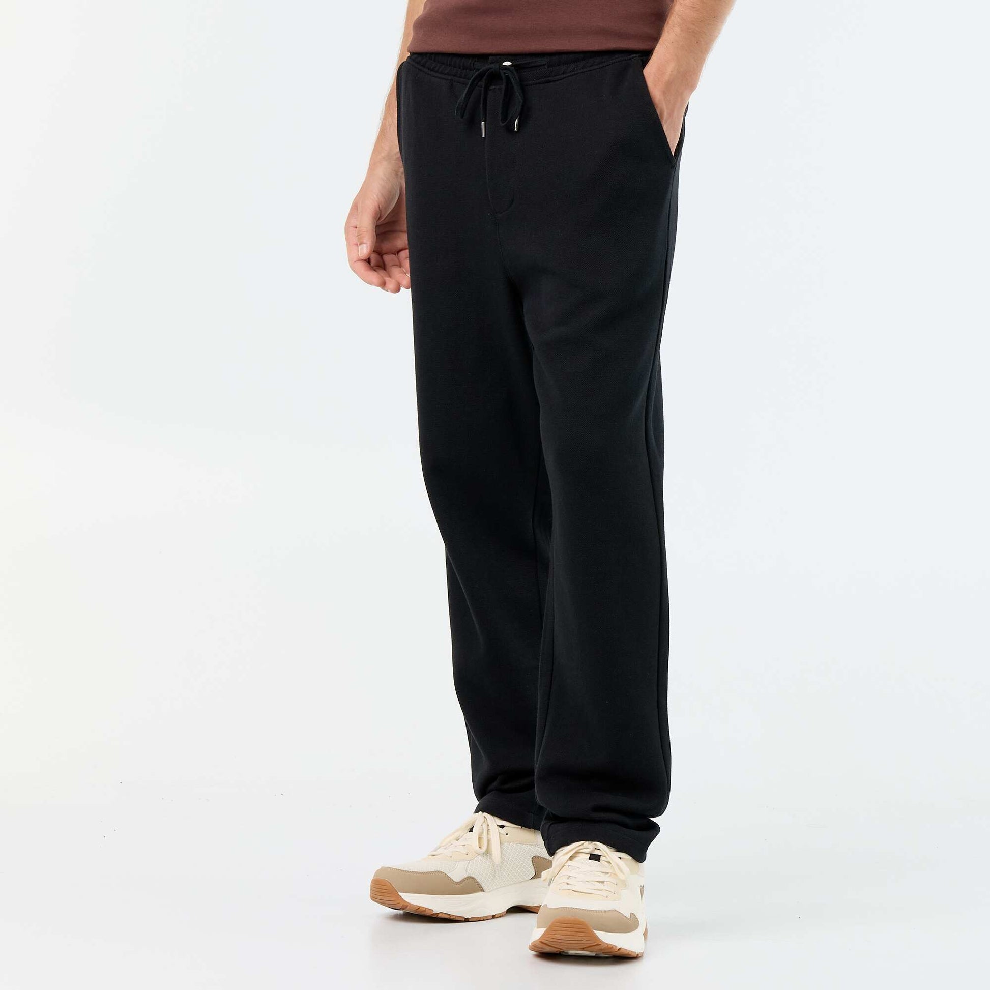 Jogging en maille piquée NOIR