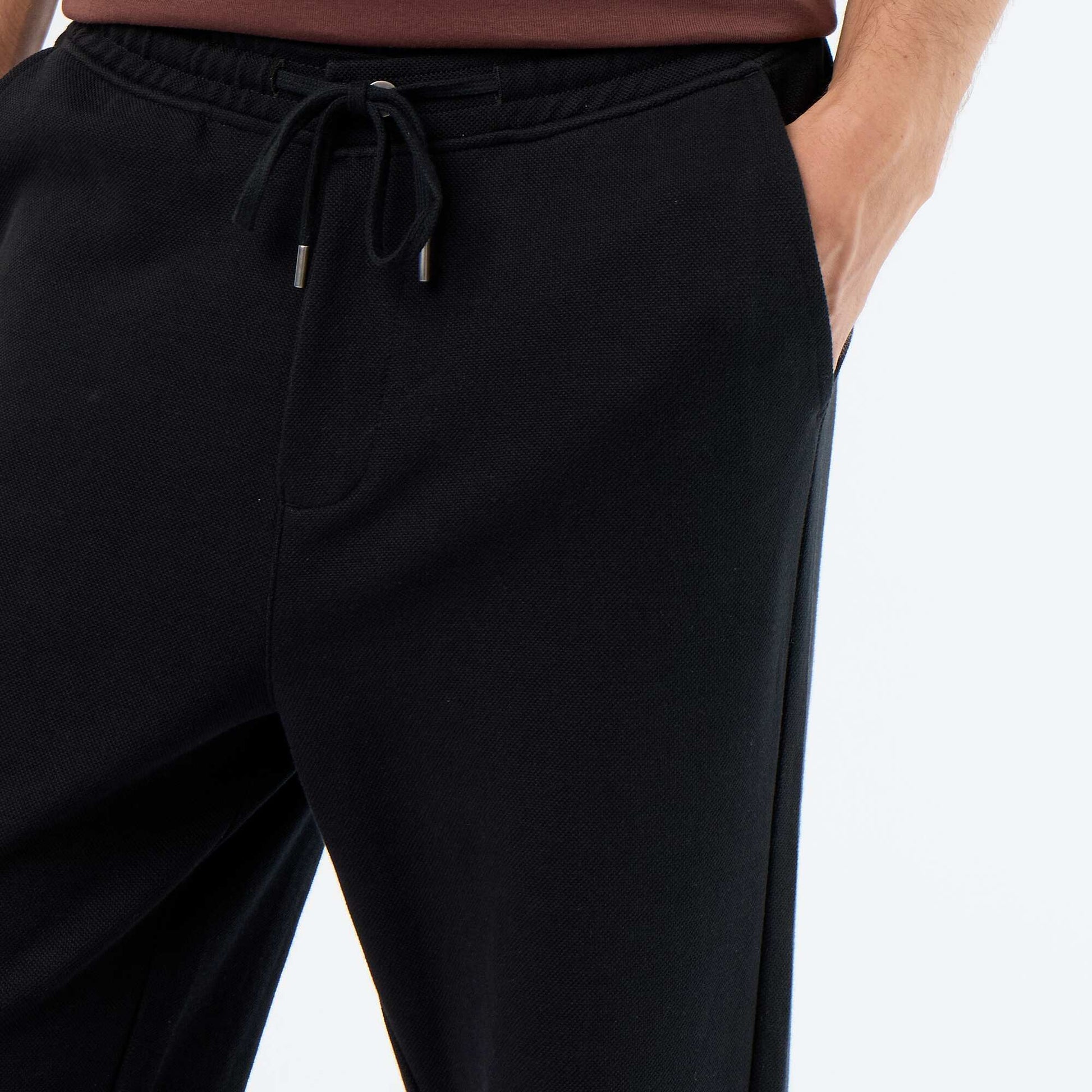 Jogging en maille piquée NOIR