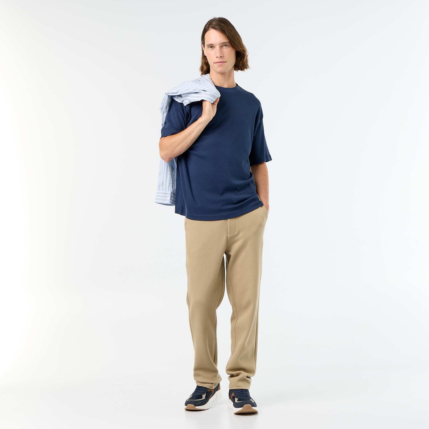 Jogging en maille piquée BEIGE