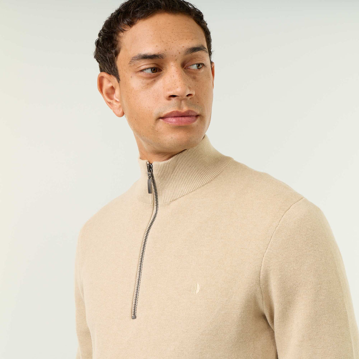Pull col camionneur grosse jauge BEIGE