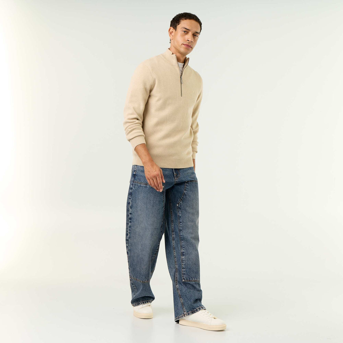 Pull col camionneur grosse jauge BEIGE