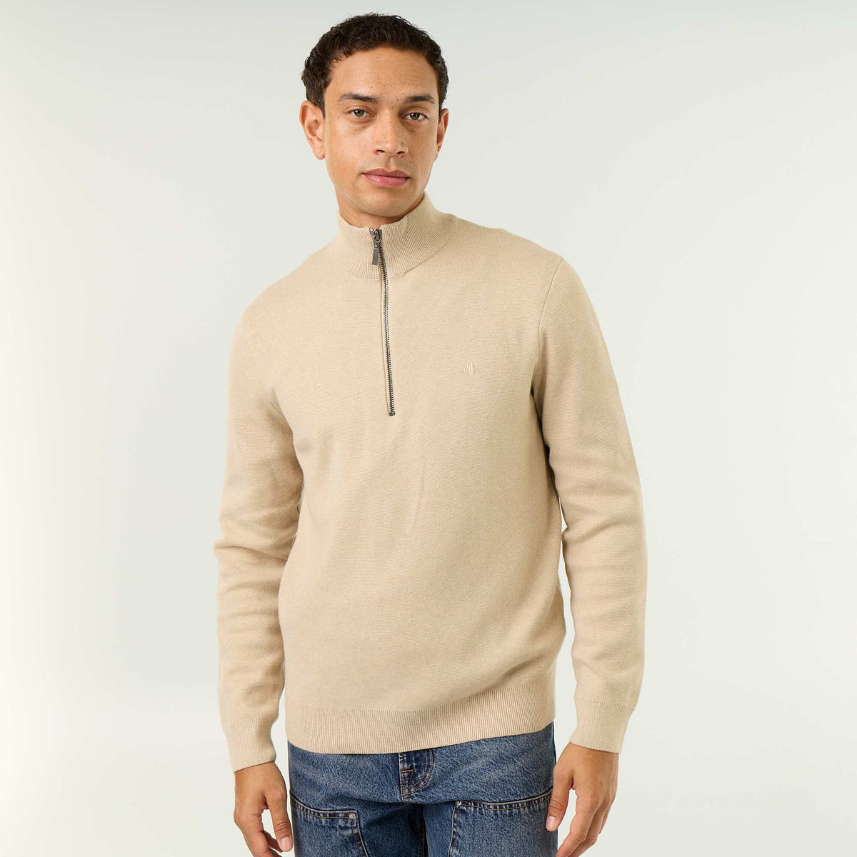 Pull col camionneur grosse jauge BEIGE