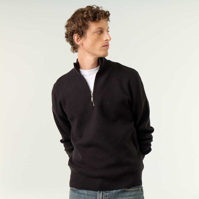Pull col camionneur grosse jauge NOIR