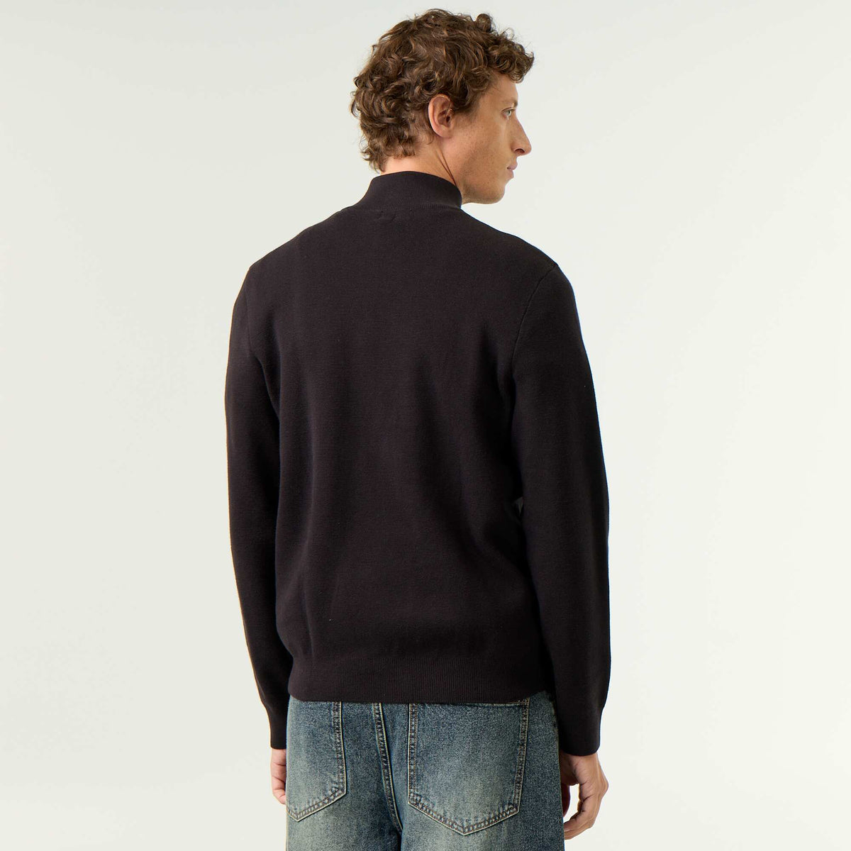 Pull col camionneur grosse jauge NOIR