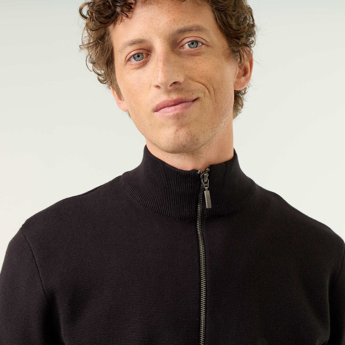 Pull col camionneur grosse jauge NOIR
