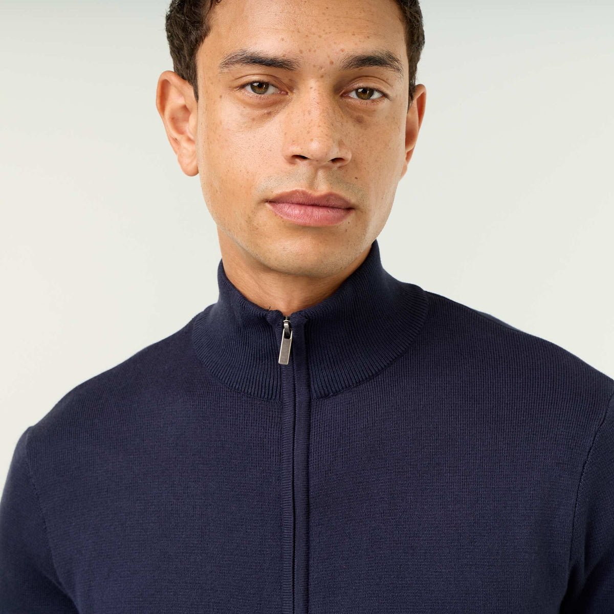 Gilet zippé à col montant BLEU