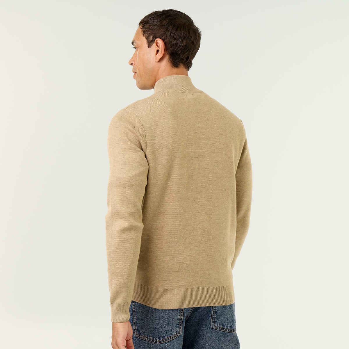 Gilet zippé à col montant BEIGE