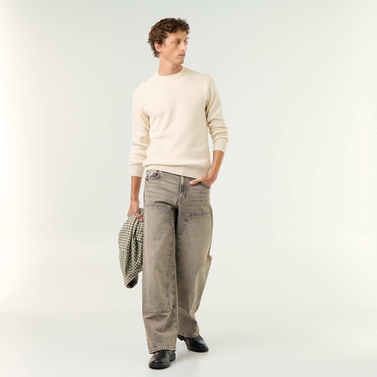 Pull en maille grosse jauge BLANC