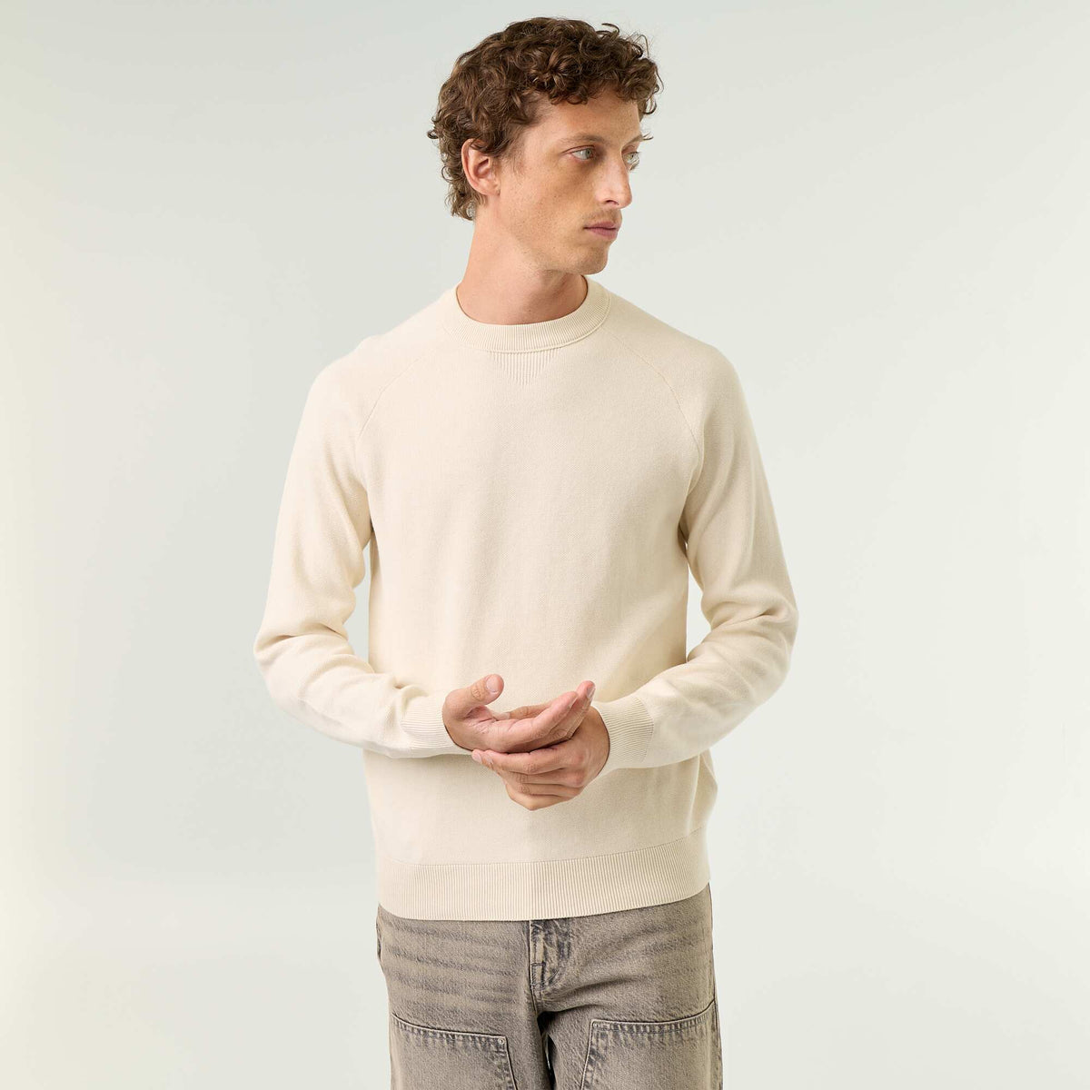 Pull en maille grosse jauge BLANC