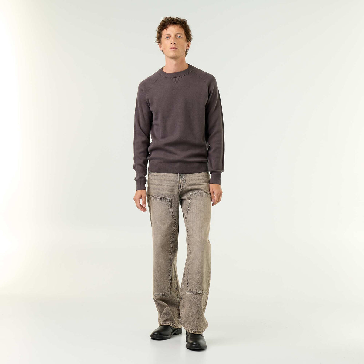 Pull en maille grosse jauge GRIS
