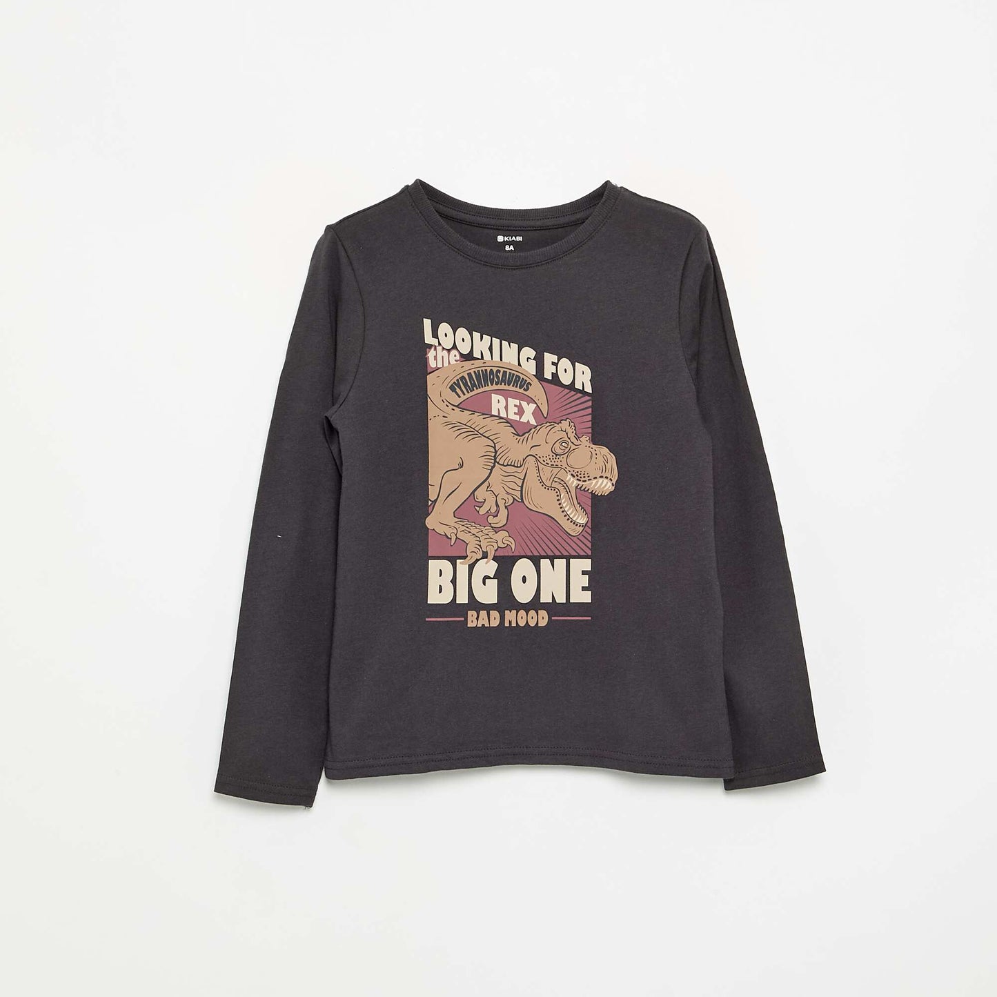 T-shirt imprimé à manches longues GRIS
