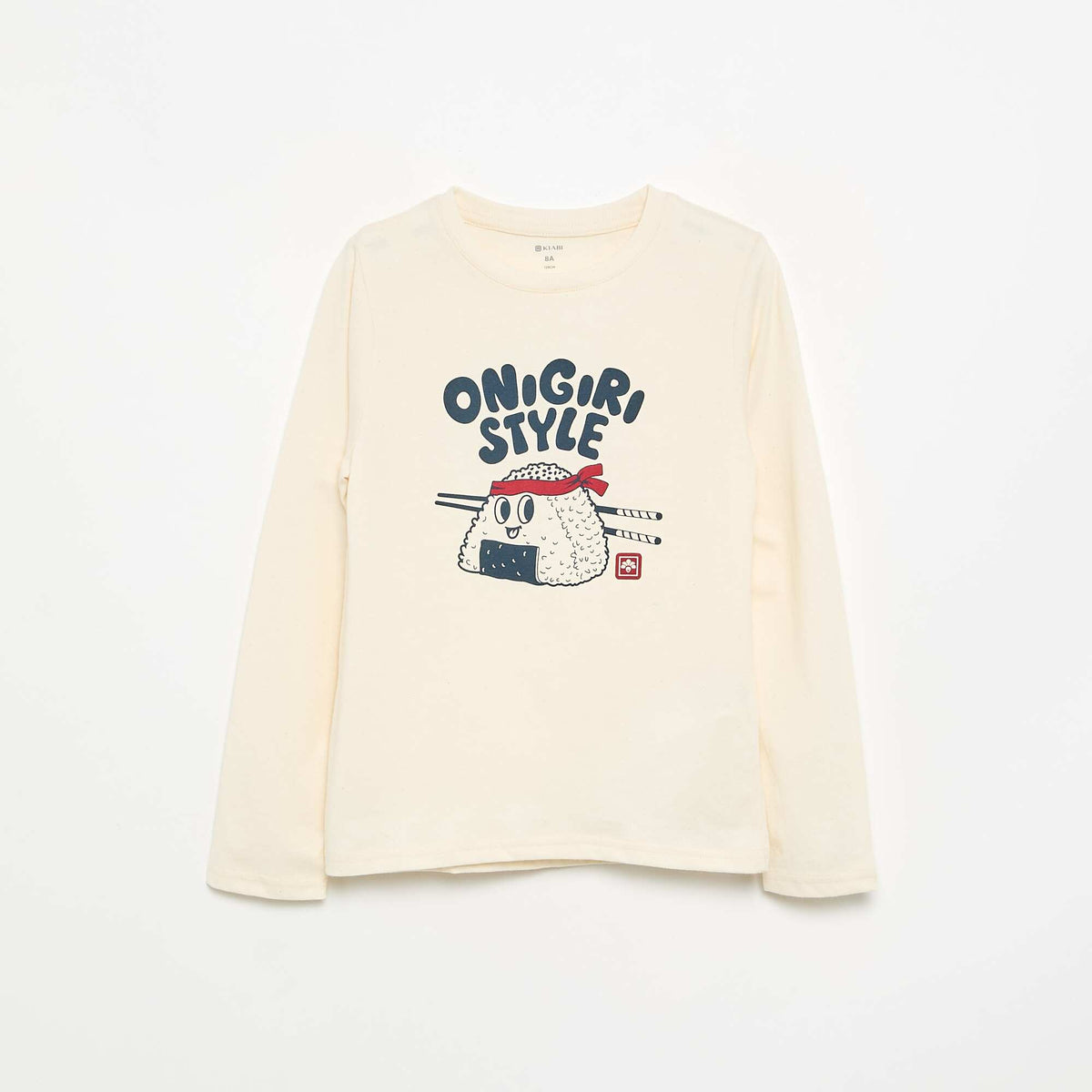 T-shirt imprimé à manches longues BLANC