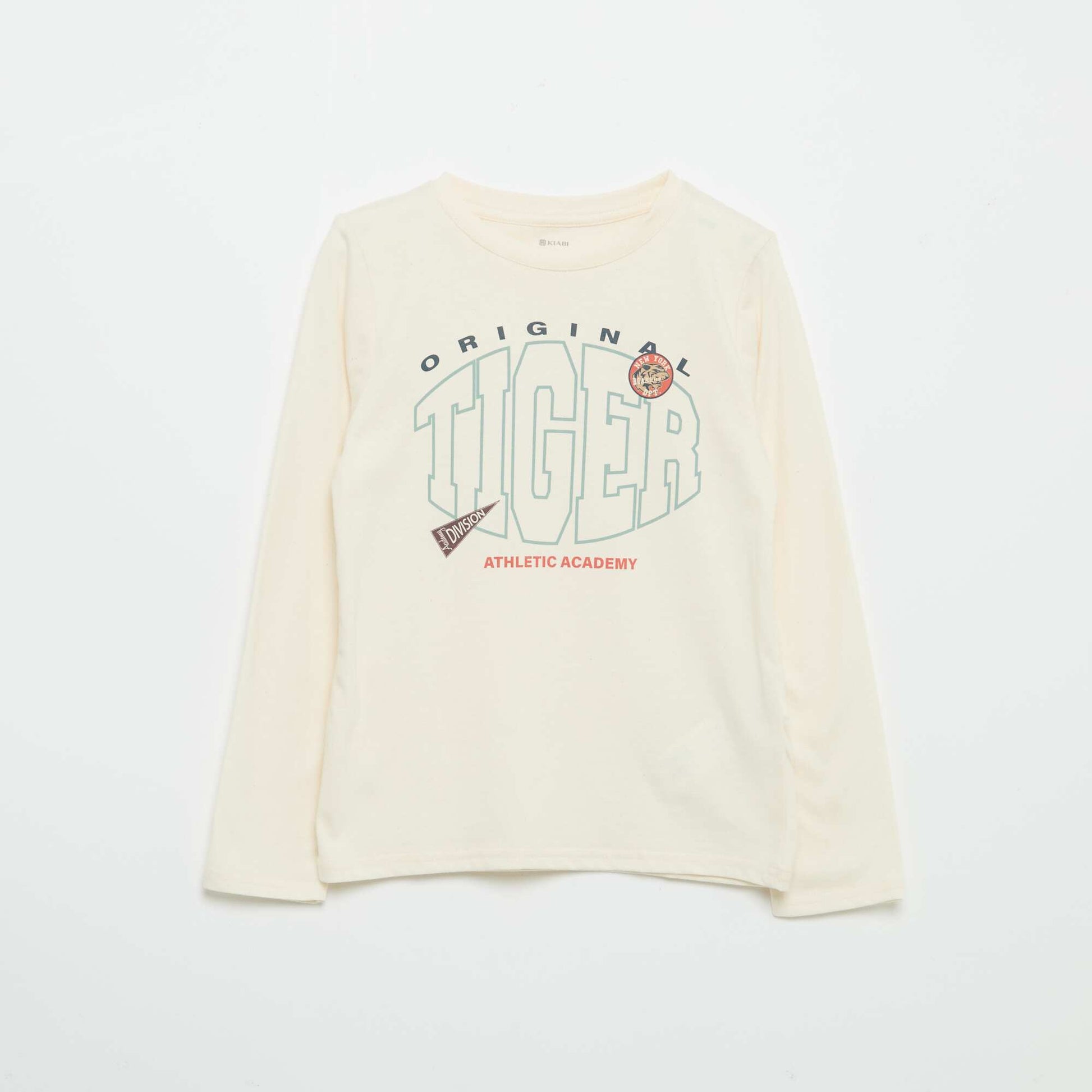T-shirt imprimé à manches longues BLANC