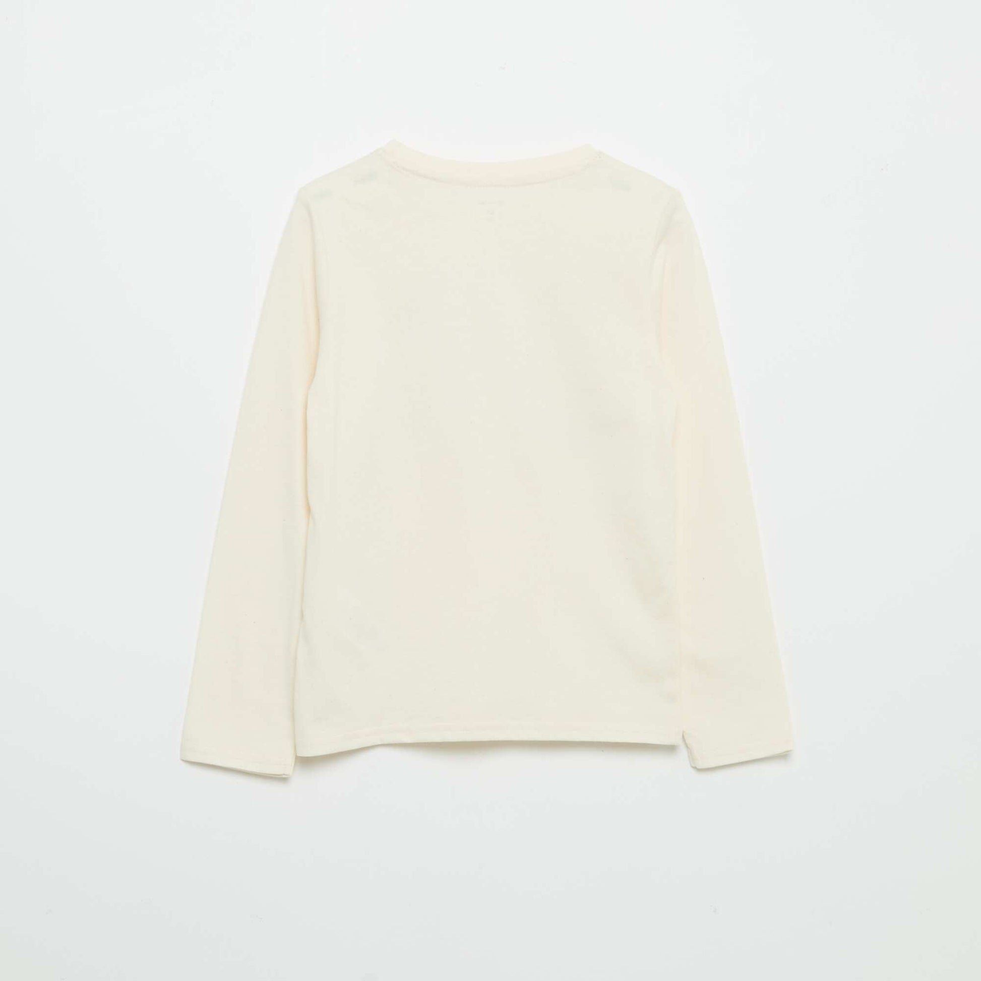 T-shirt imprimé à manches longues BLANC