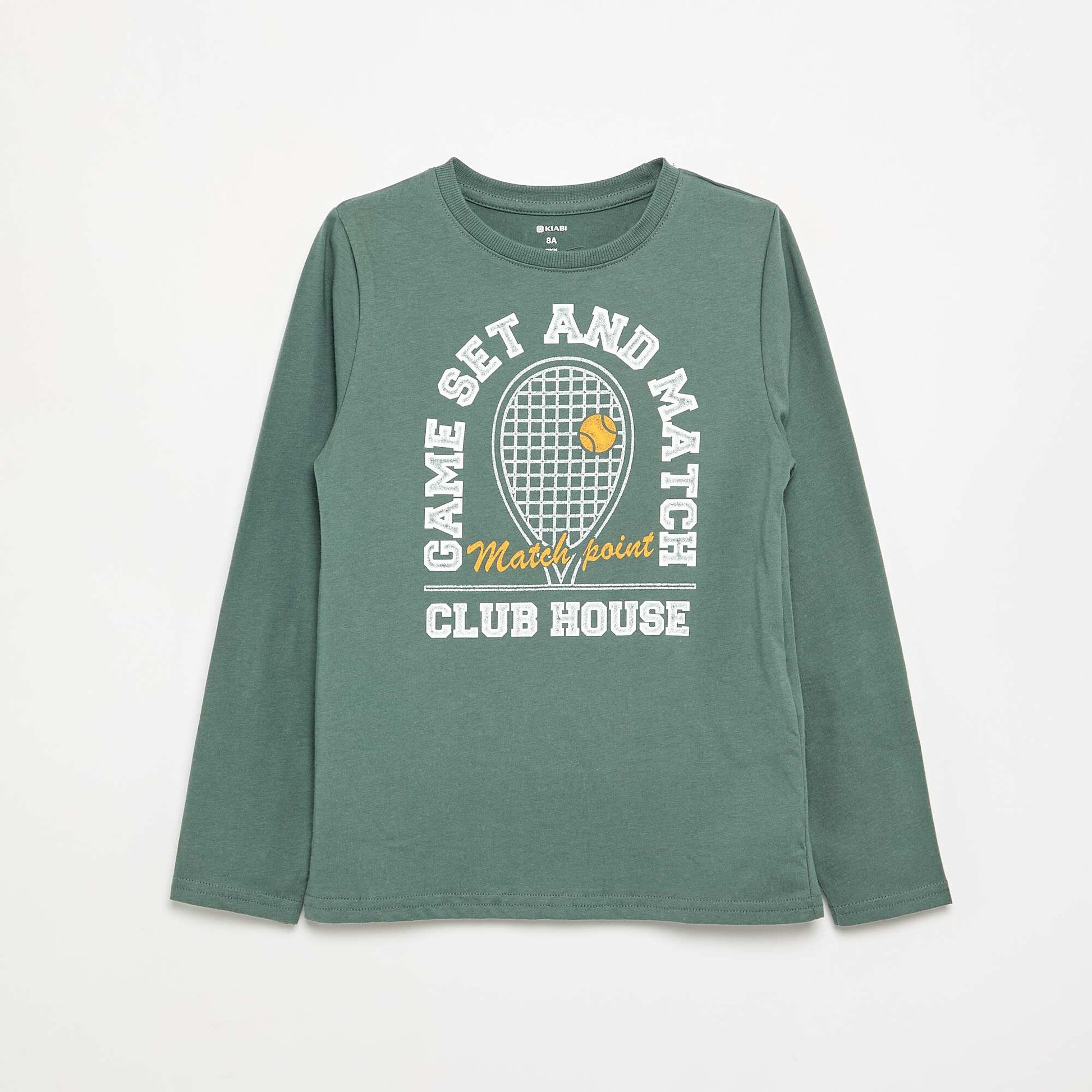 T-shirt imprimé à manches longues VERT