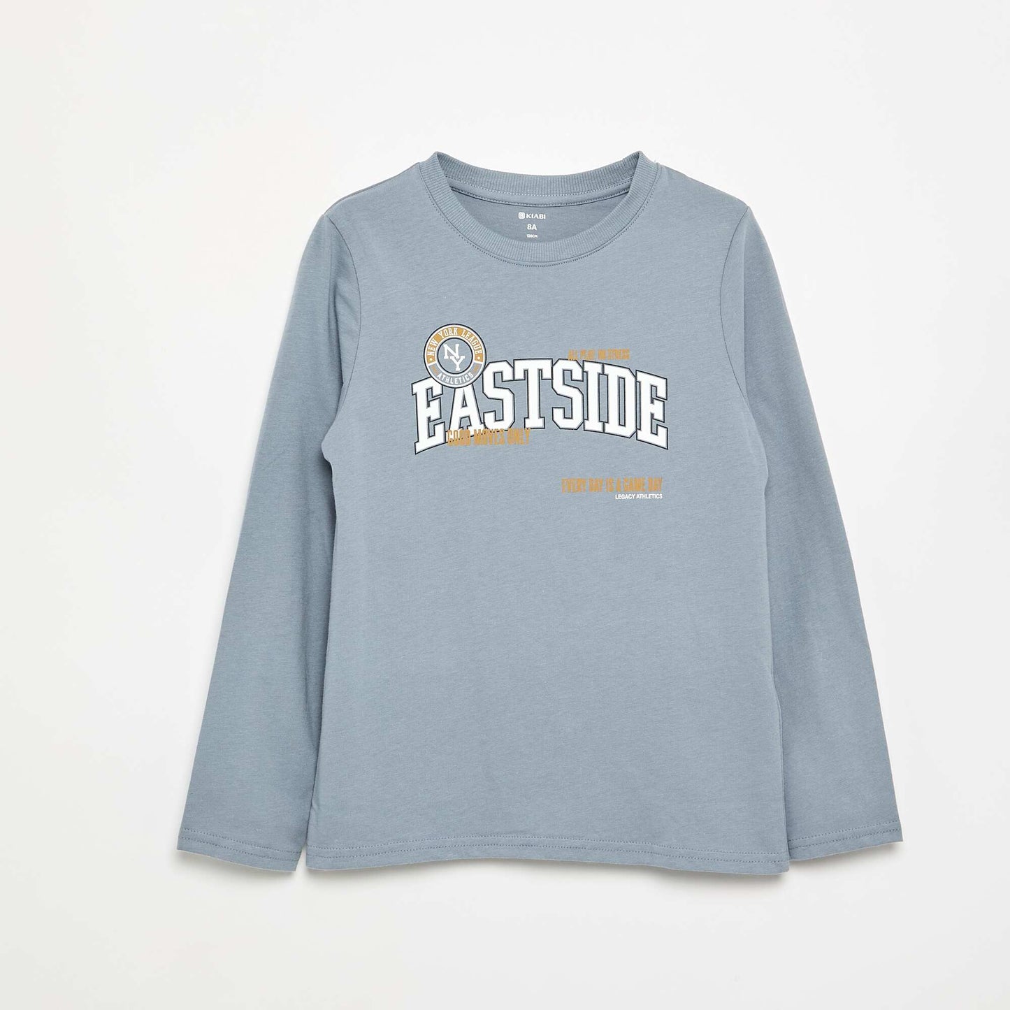 T-shirt imprimé à manches longues GRIS