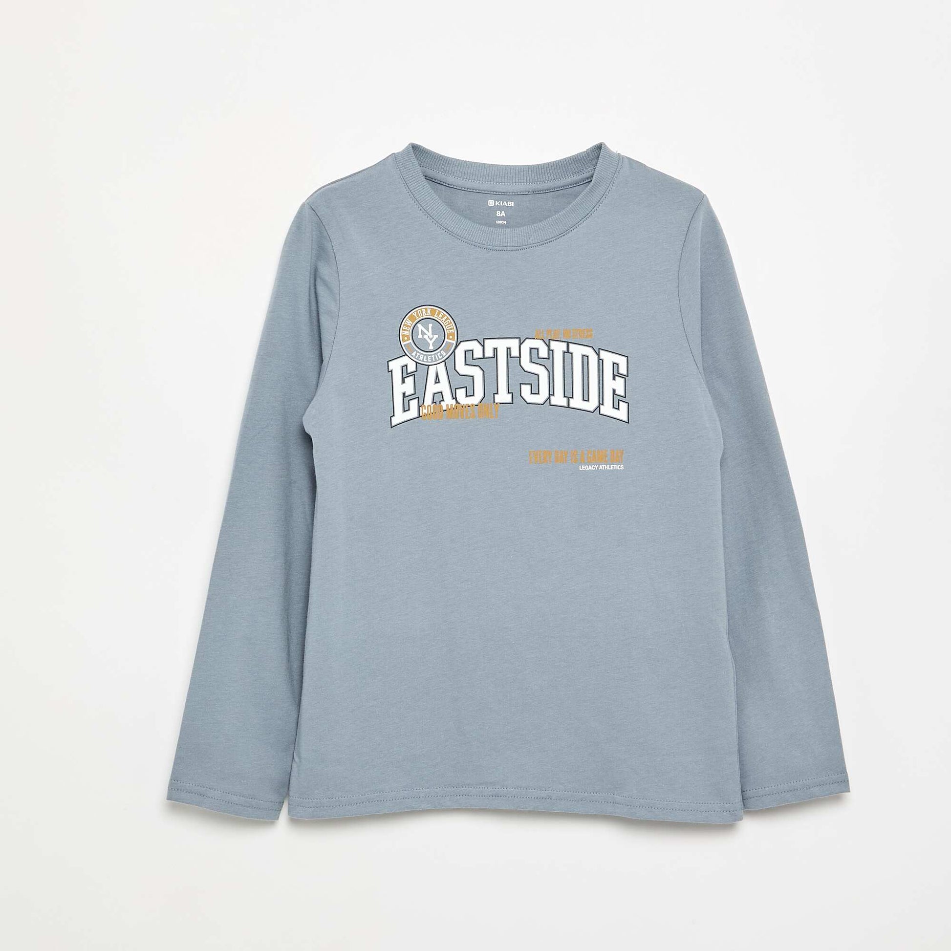 T-shirt imprimé à manches longues GRIS