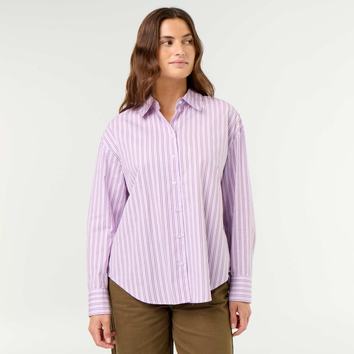 Chemise manches longues rayée VIOLET