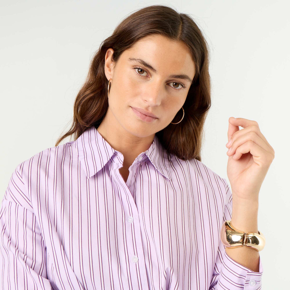 Chemise manches longues rayée VIOLET