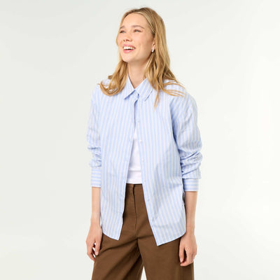 Chemise manches longues rayée BLEU