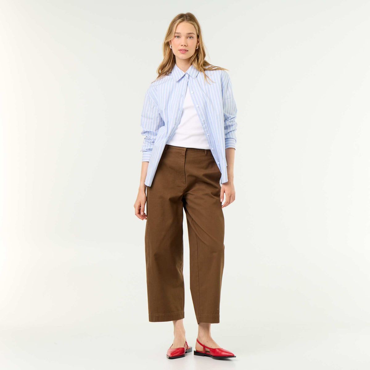 Chemise manches longues rayée BLEU