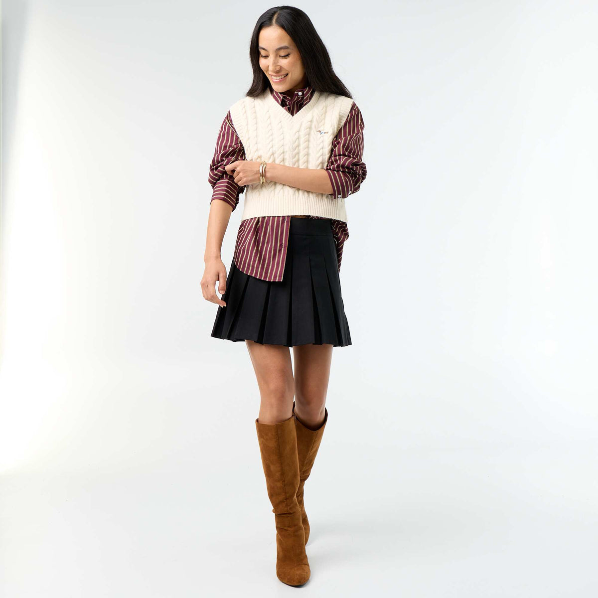 Chemise manches longues rayée VIOLET