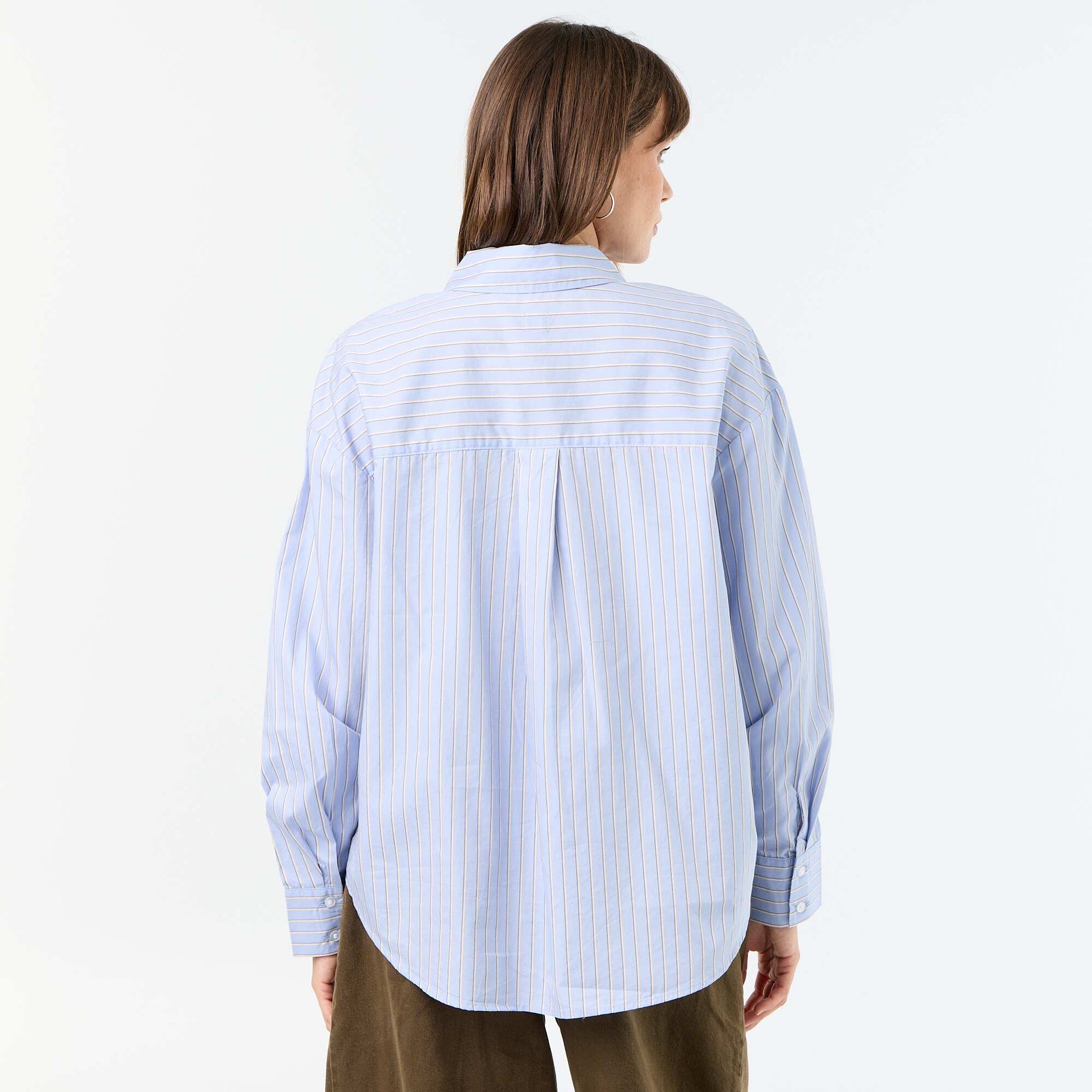 Chemise manches longues rayée BLEU