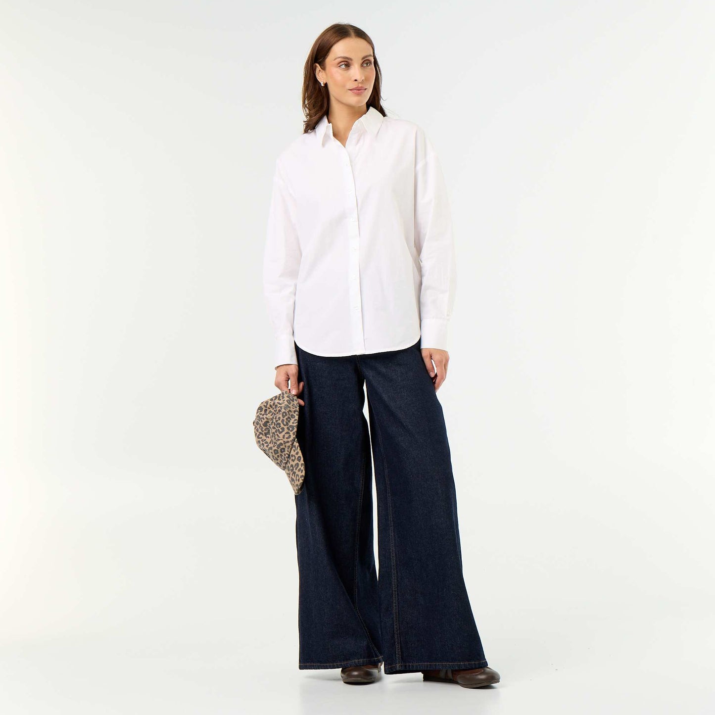 Chemise manches longues unie BLANC