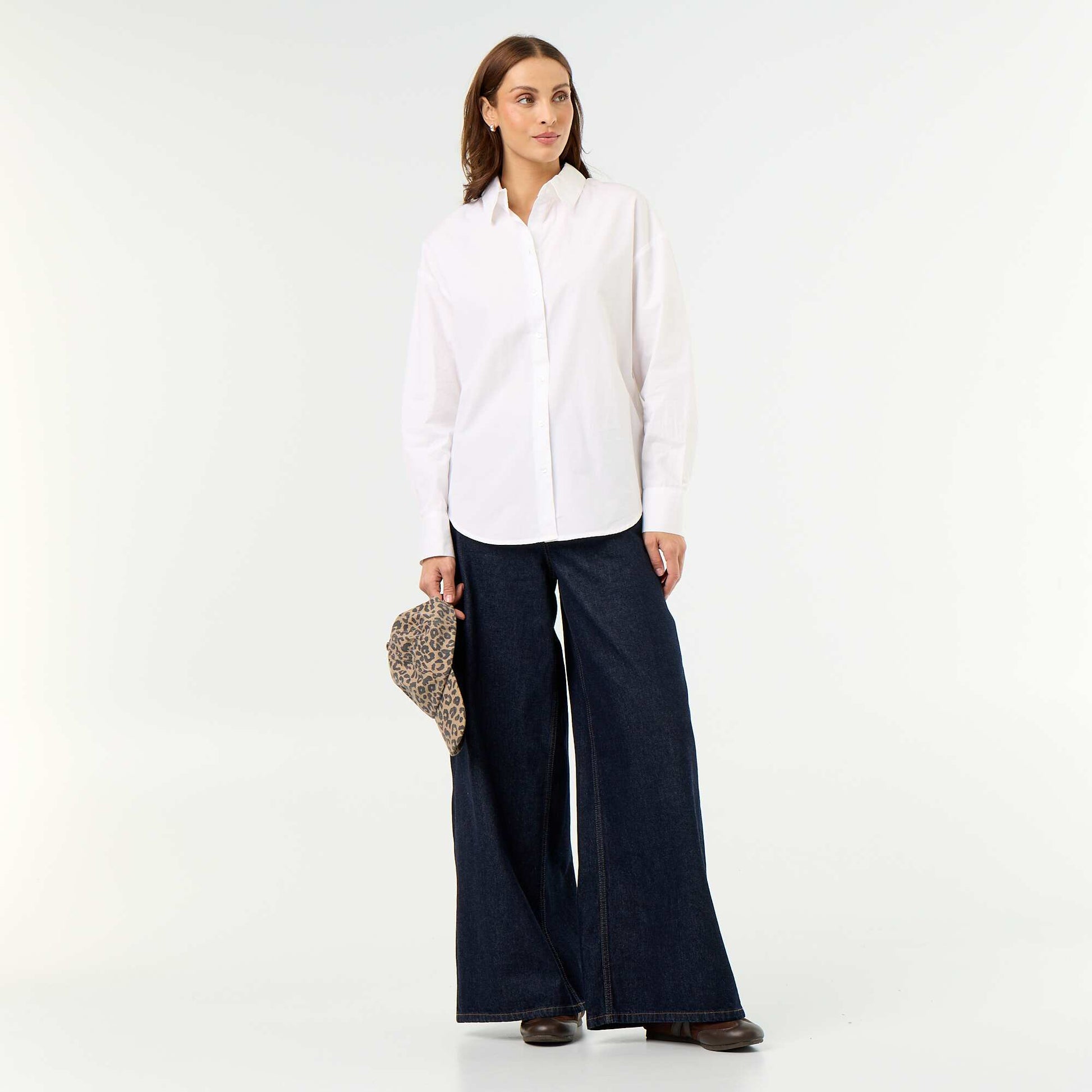 Chemise manches longues unie BLANC