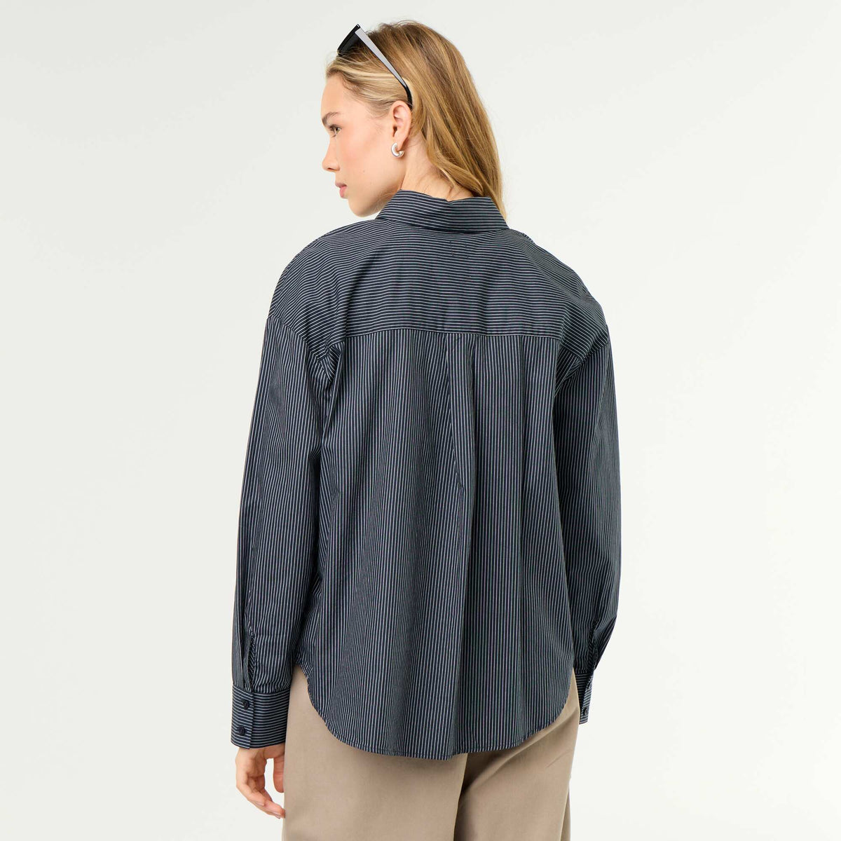 Chemise manches longues rayée BLEU