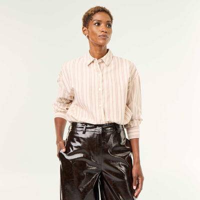 Chemise en oxford col chemisier BLANC
