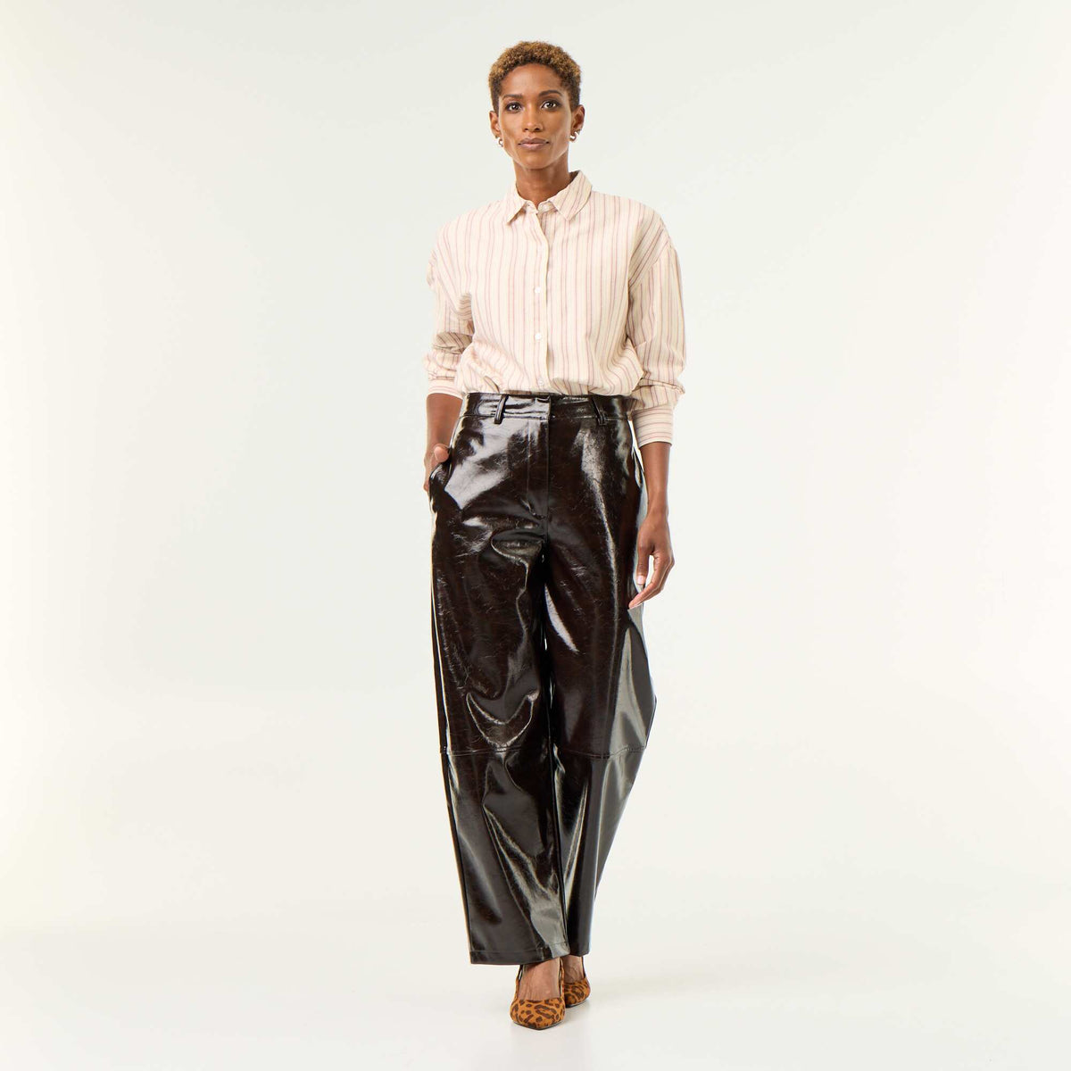 Chemise en oxford col chemisier BLANC