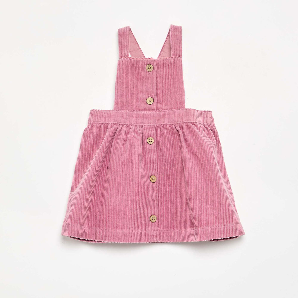 Robe salopette en velours côtelé ROSE