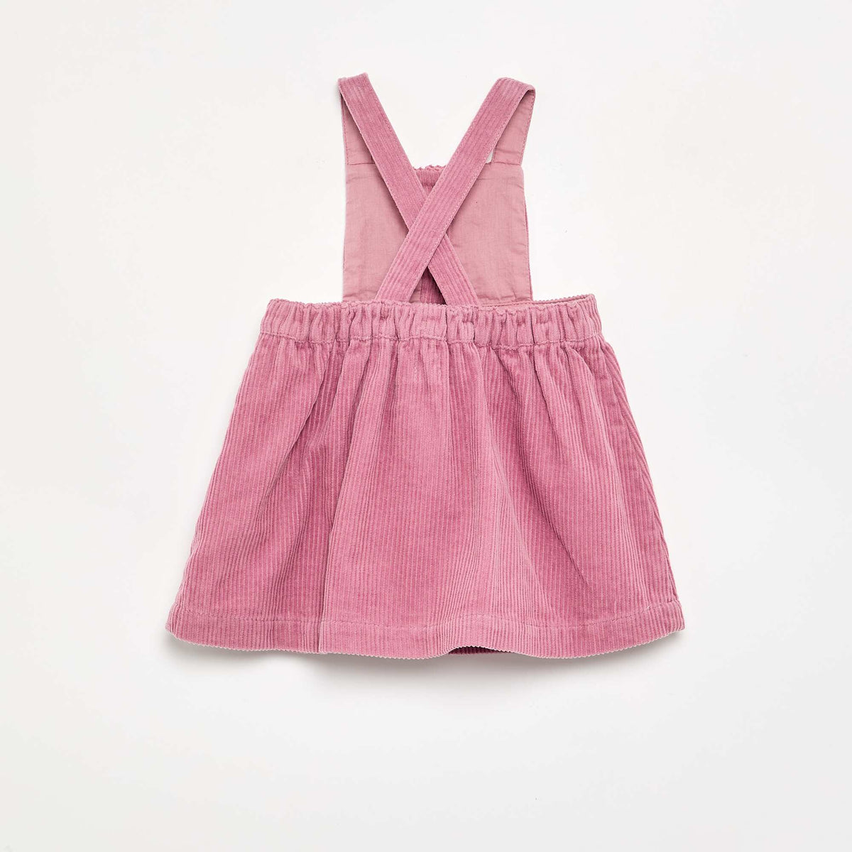 Robe salopette en velours côtelé ROSE