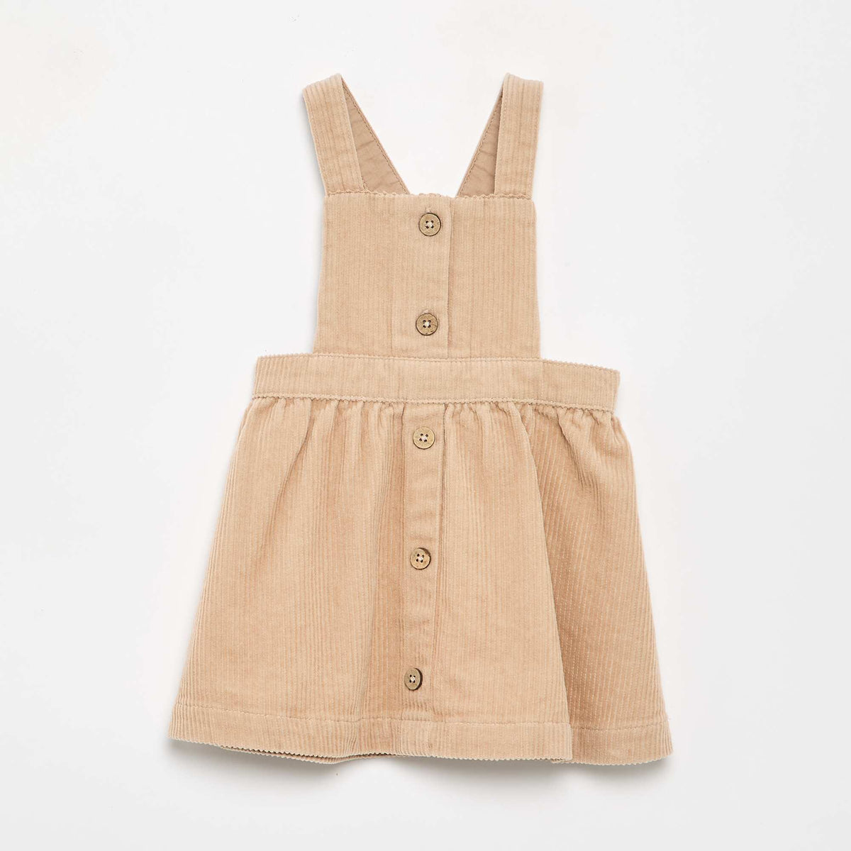 Robe salopette en velours côtelé BEIGE