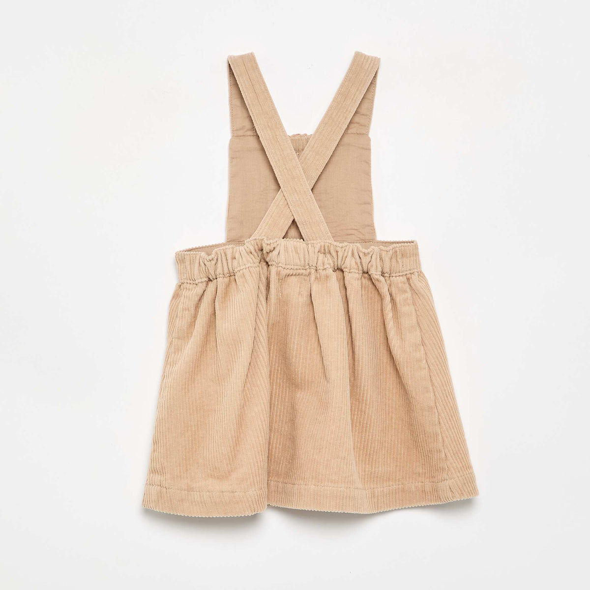 Robe salopette en velours côtelé BEIGE