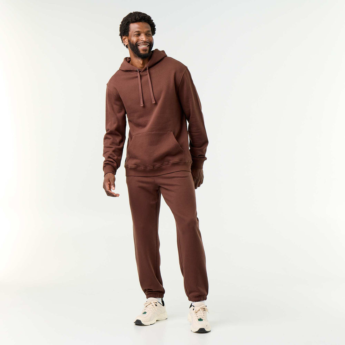 Pantalon jogging léger uni MARRON