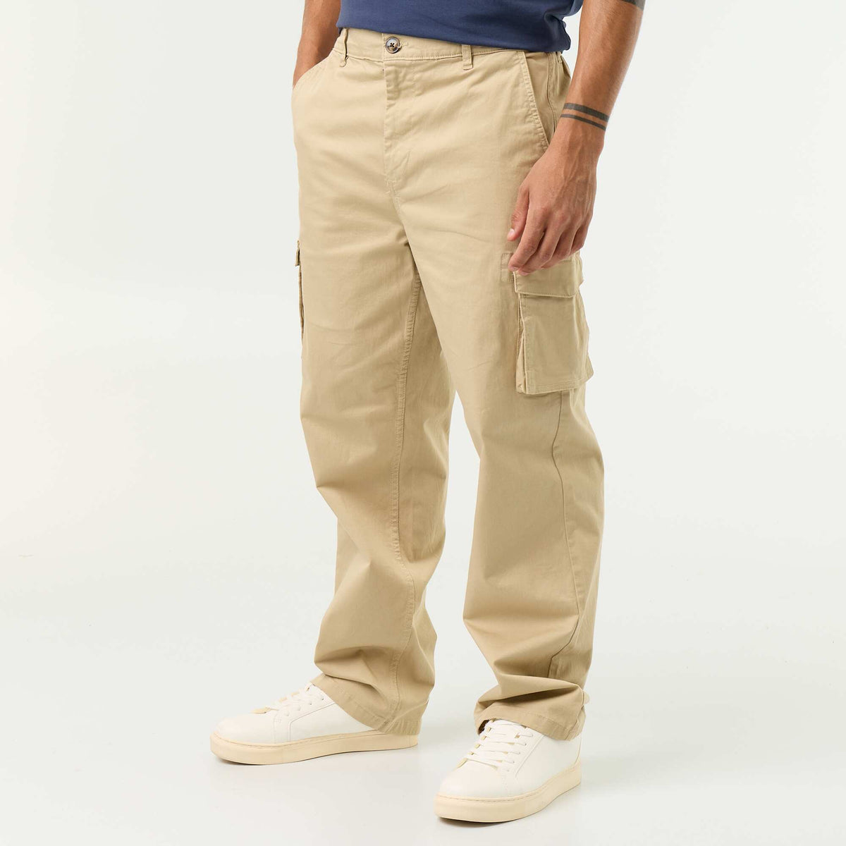 Pantalon multipoches relaxed fit BEIGE