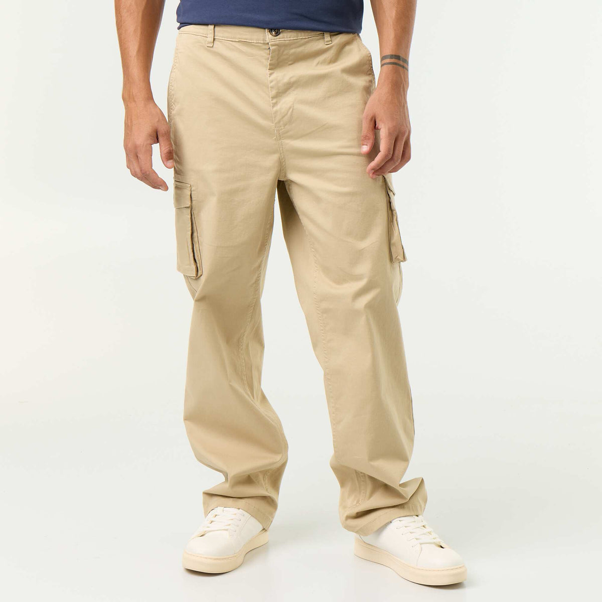 Pantalon multipoches relaxed fit BEIGE