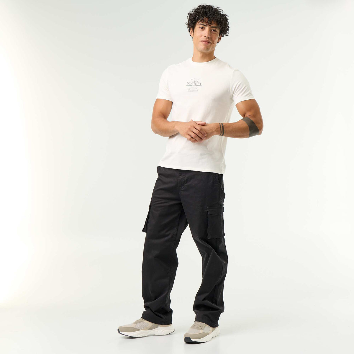 Pantalon multipoche regular fit NOIR