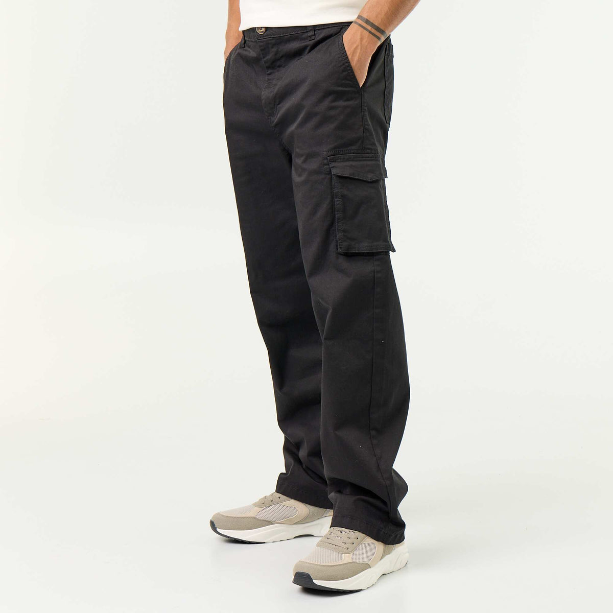 Pantalon multipoche regular fit NOIR