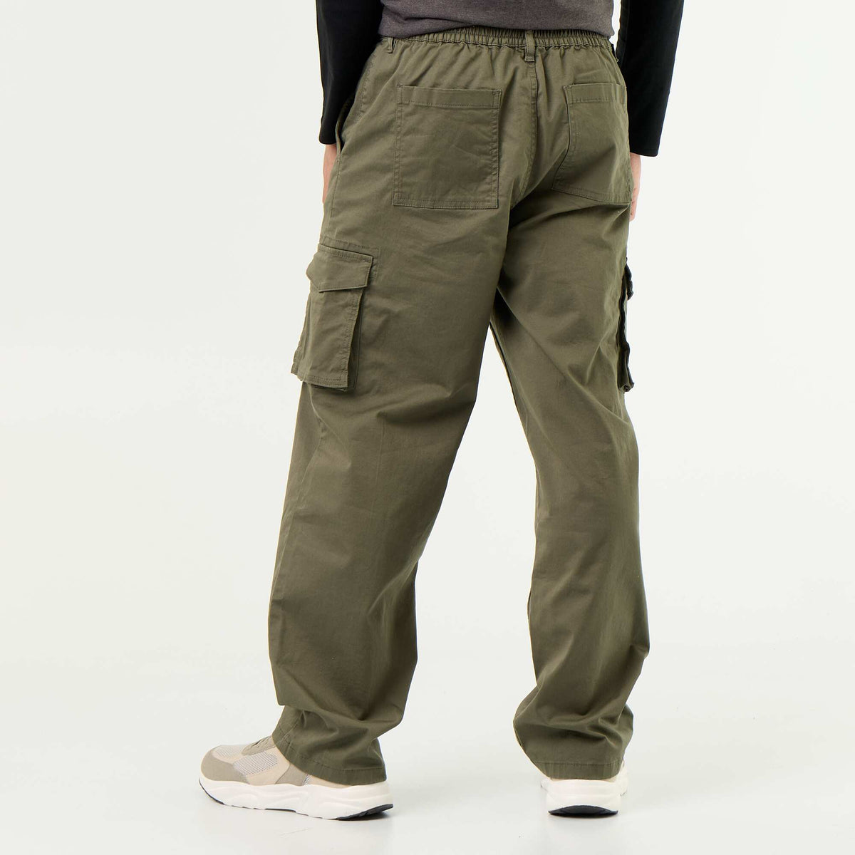 Pantalon multipoche regular fit VERT