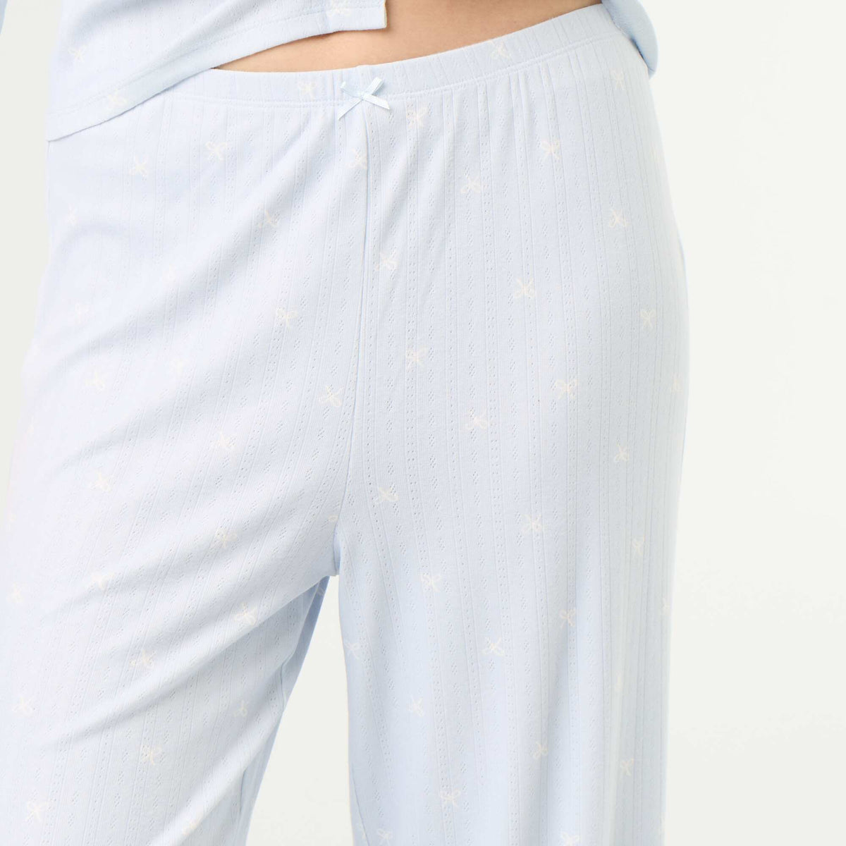 Pyjama 2 pièces en maille pointelle - Gilet + pantalon BLEU