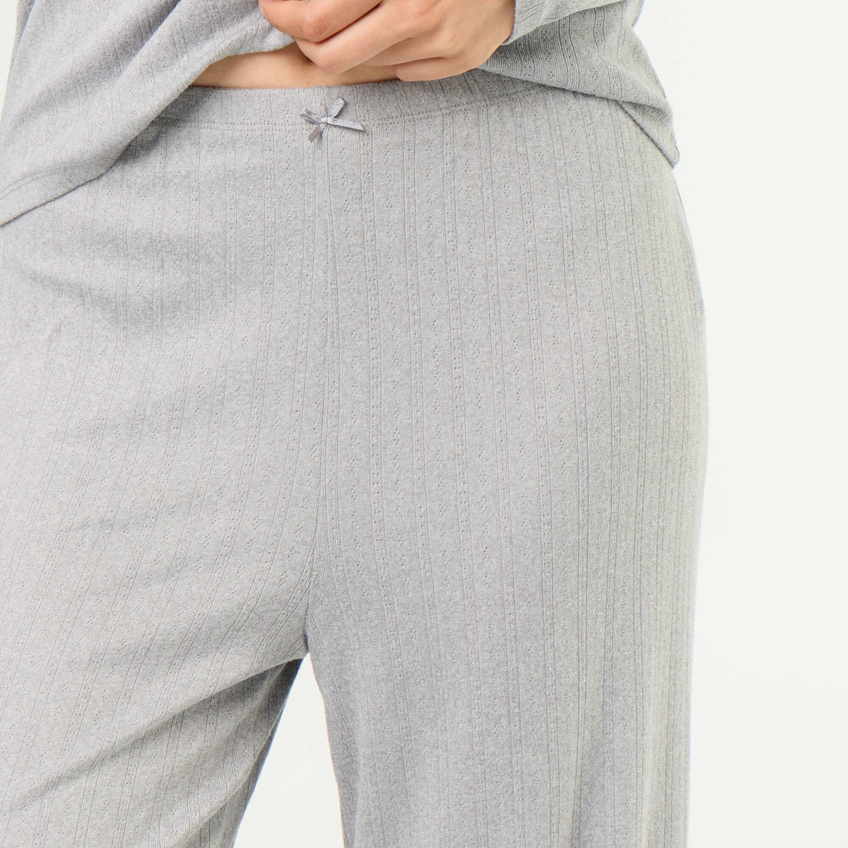 Pyjama 2 pièces en maille pointelle - Gilet + pantalon GRIS