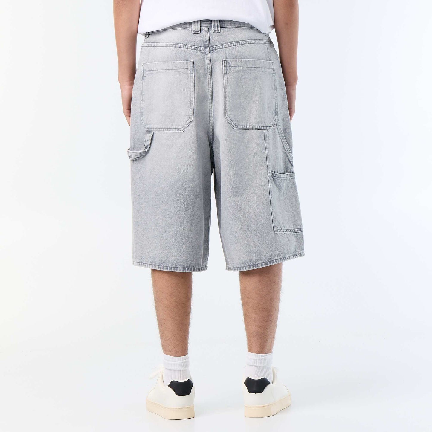 Bermuda en jean style carpenter GRIS